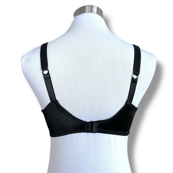 Bali 36C Bra Black No Slip Strap Seamless Unlined Undewire Full Coverage 3254 - Picture 4 of 6